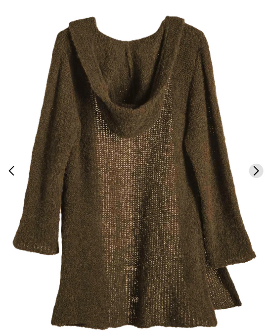 Eco Hooded Alpaca Cardigan – Espresso