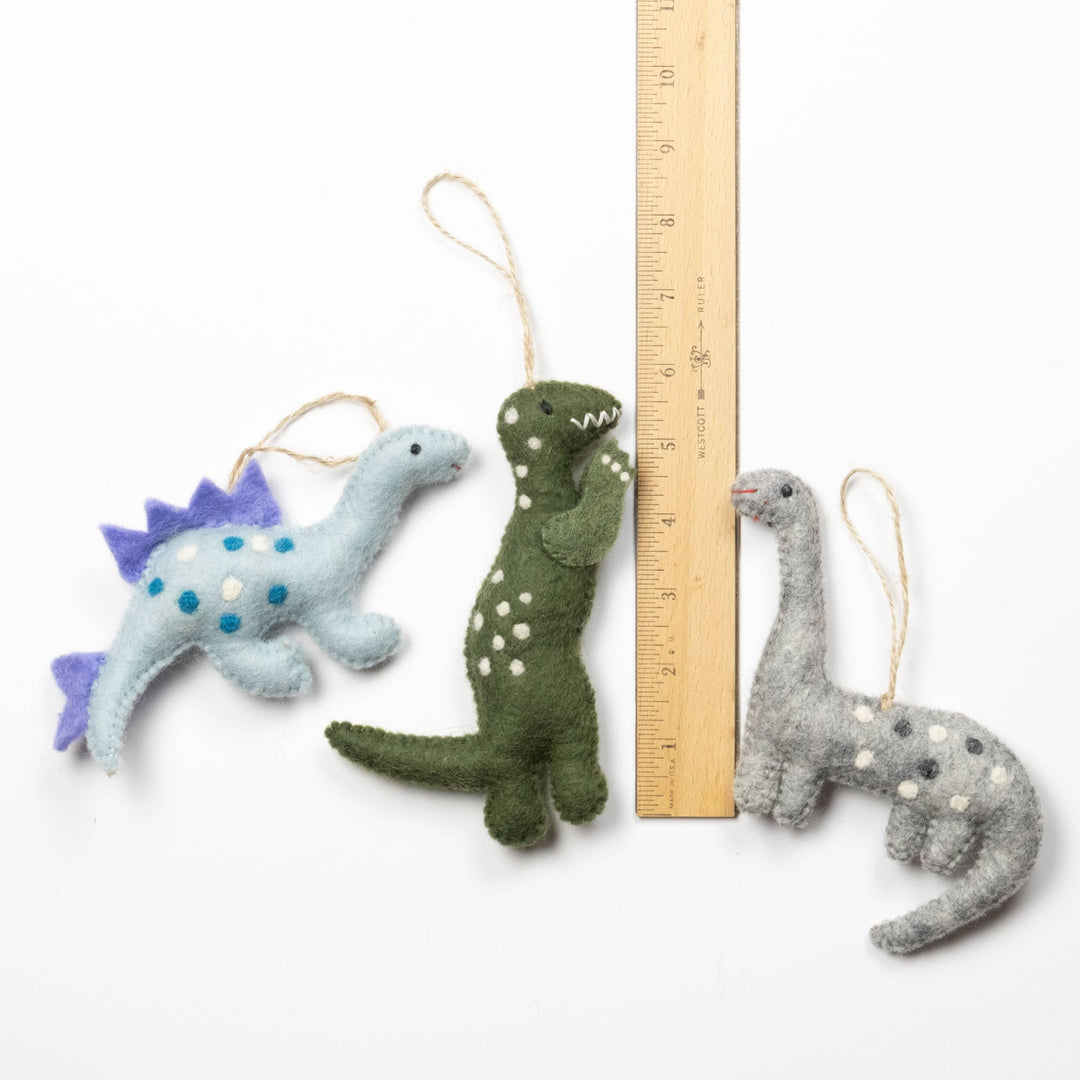 Dinosaur Ornaments — Hand-Felted