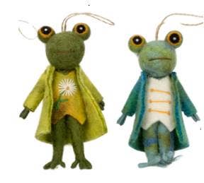 Dapper Frog Felt Ornament