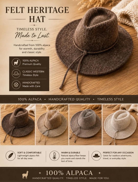 Felted Alpaca Hat – Classic Brim