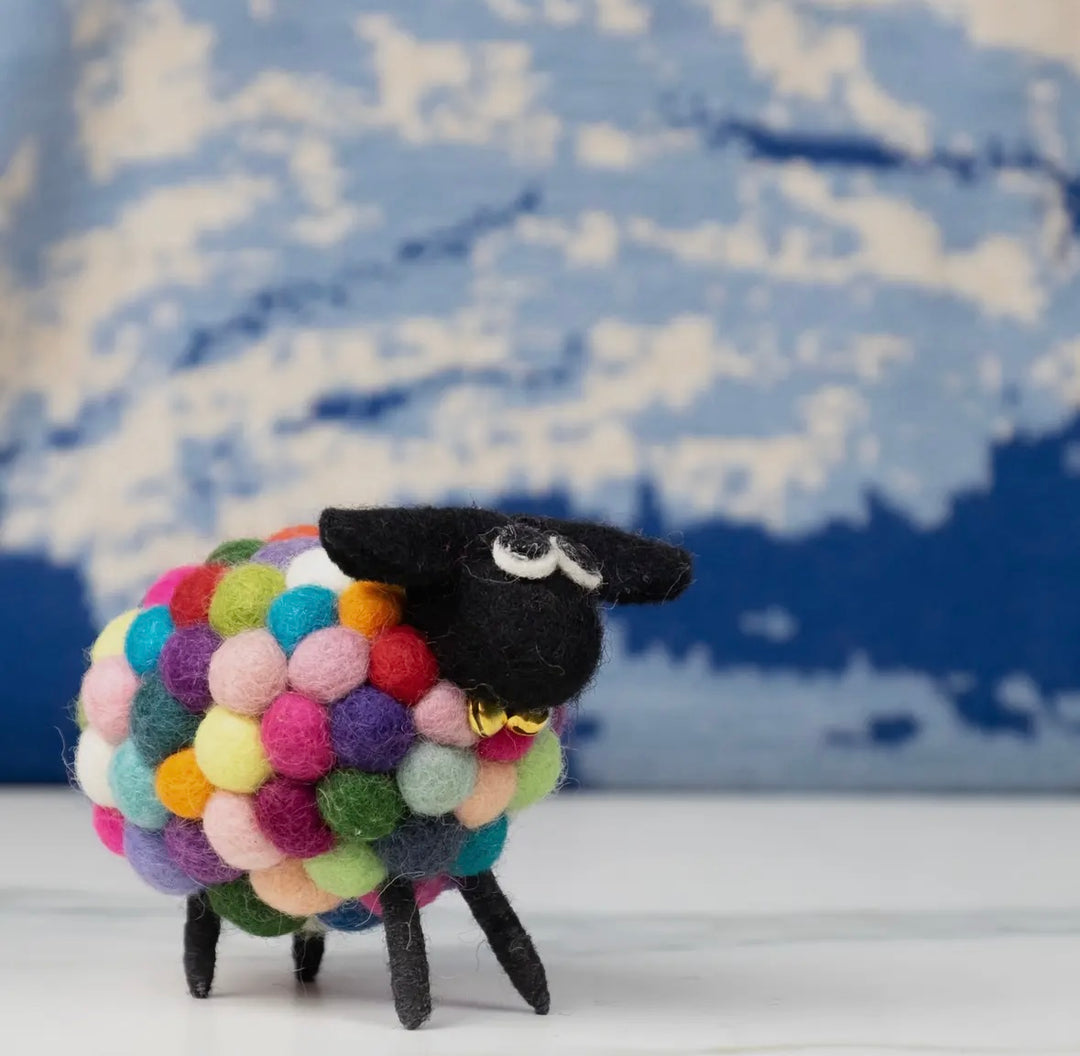 Felt Sheep Rainbow Wool Ball (Choose Color)