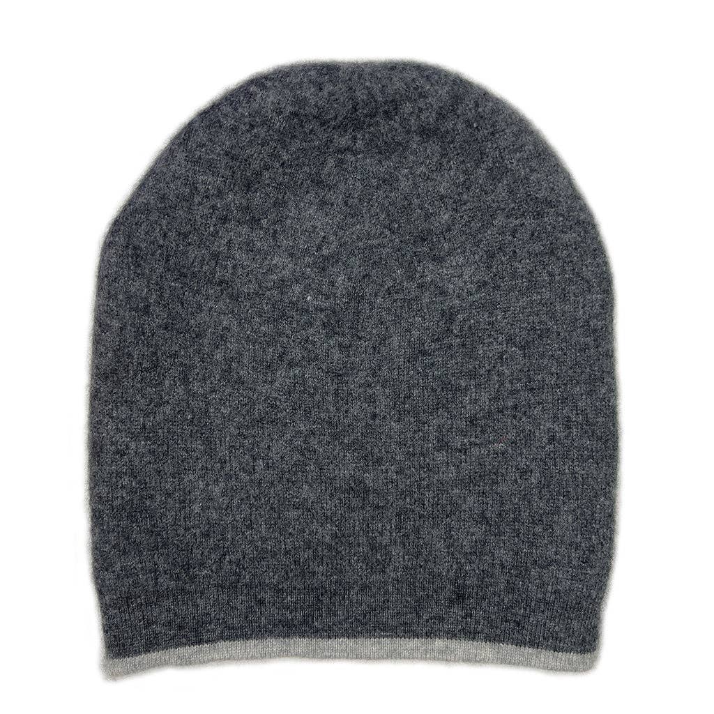 Charcoal + Ash Reversible Cashmere Beanie