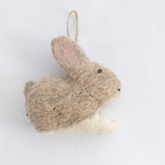 Brown Bunny Ornament — Hand-Felted