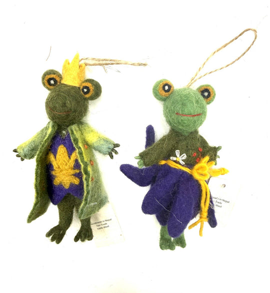 Dapper Frog Felt Ornament