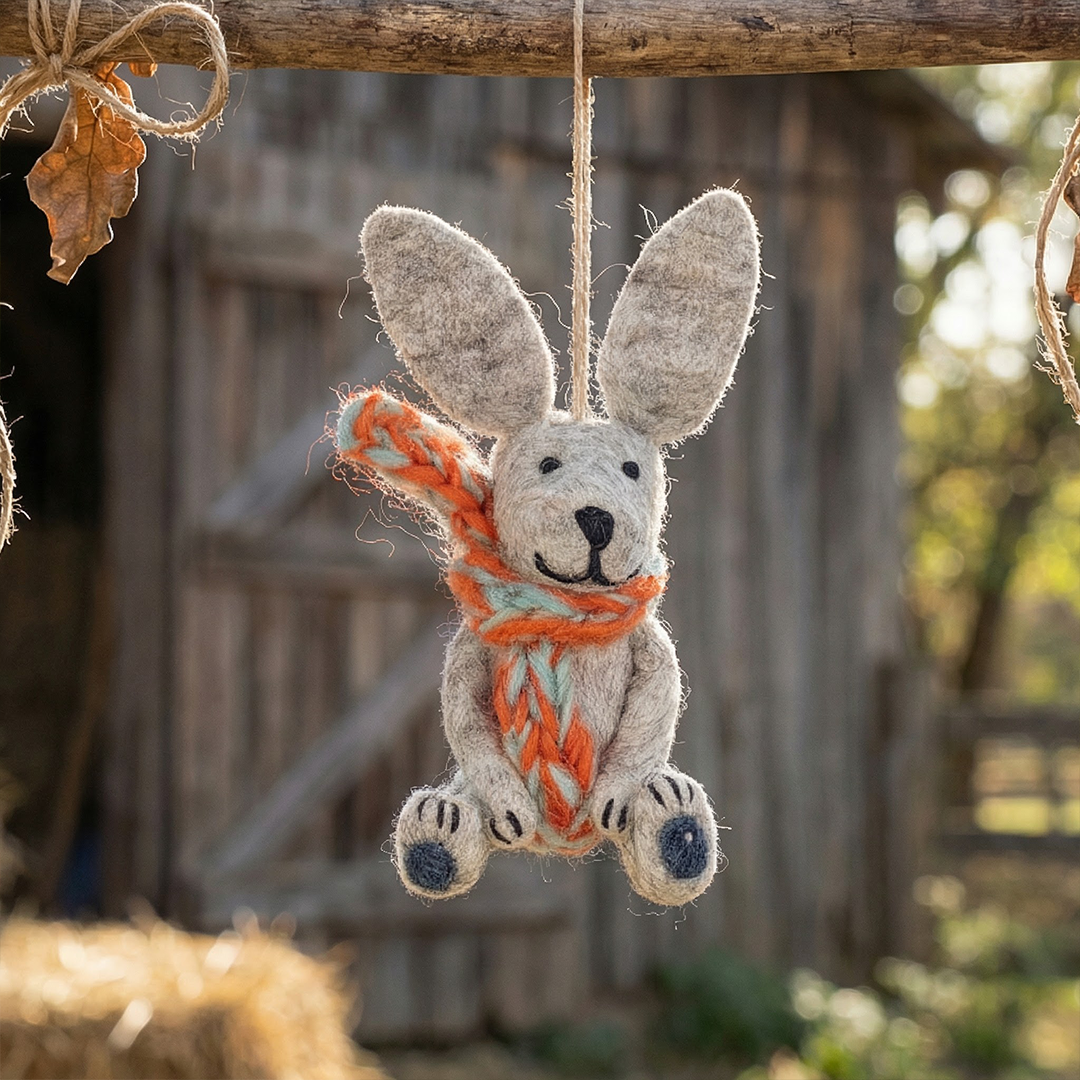 Handmade Felt Harlow the Hare Easter Decoration