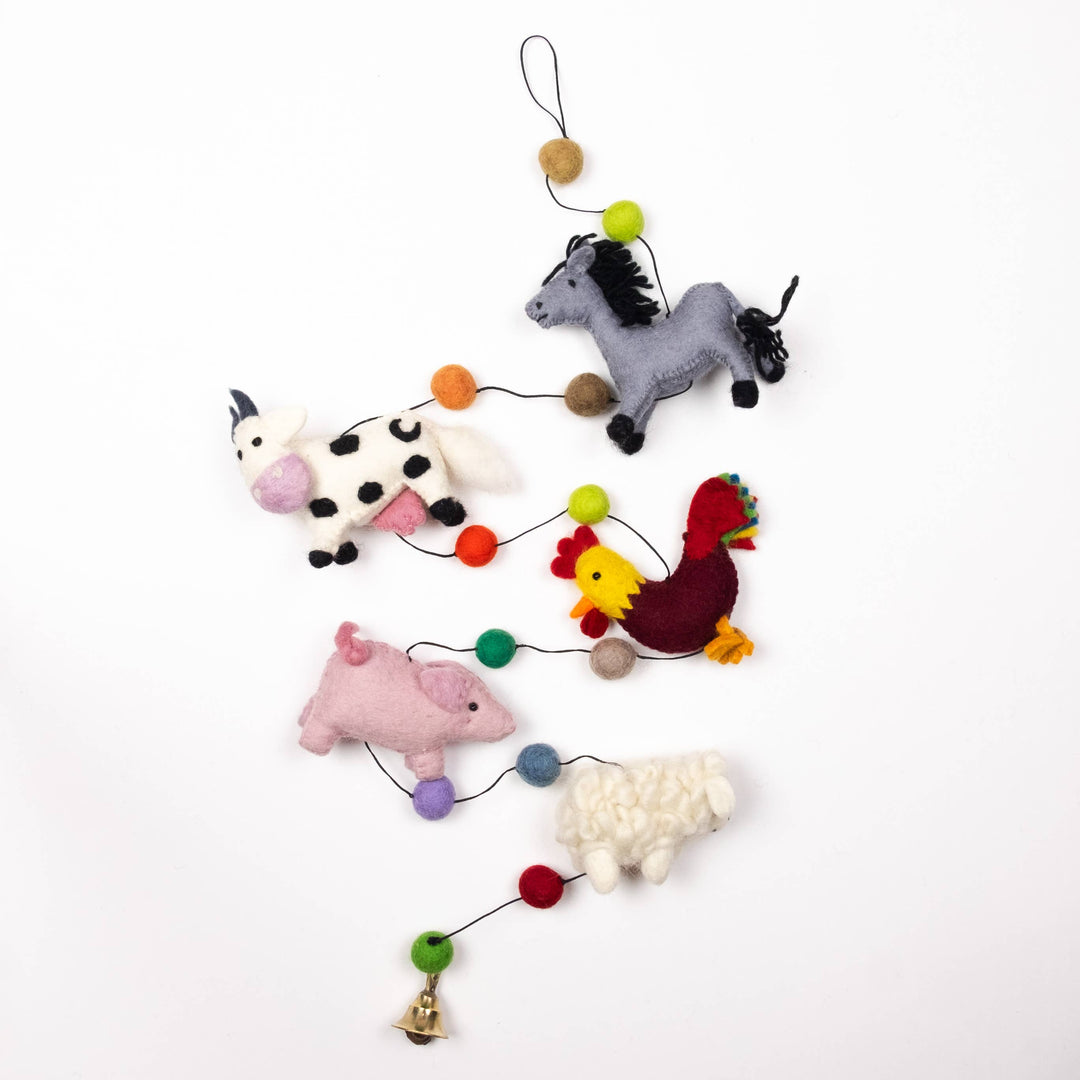 Farm Animal Garland — Hand-Felted Wall Décor