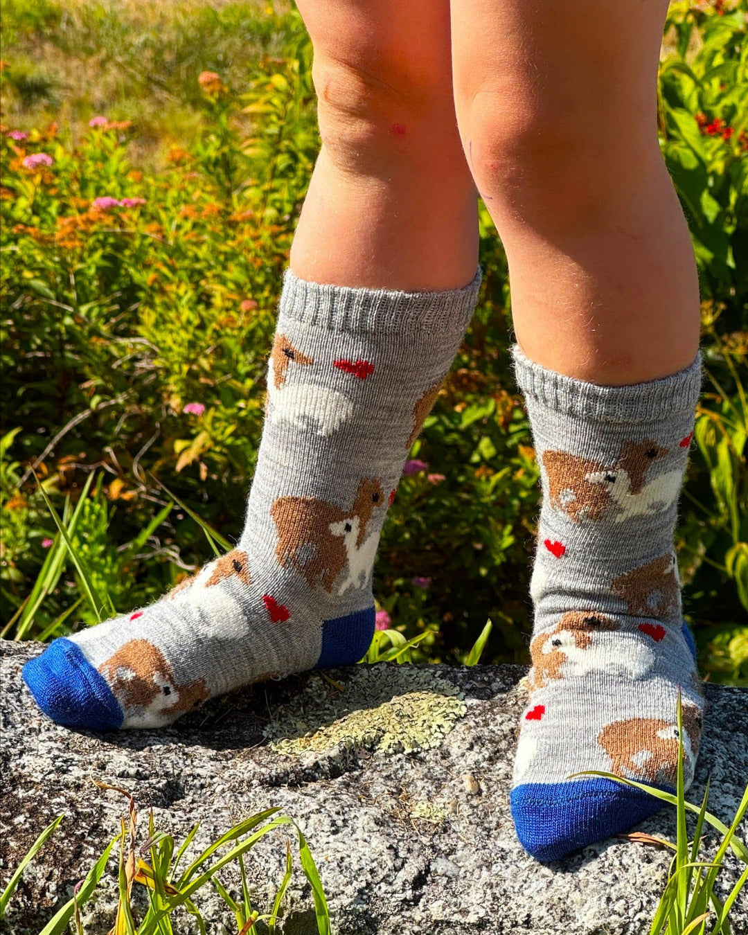 Mama + Cria kids' alpaca socks — mother alpaca and baby design