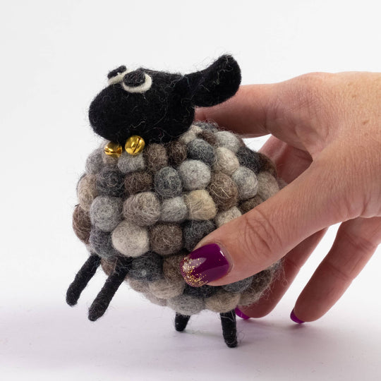 Terra the Gray Pom-Pom Sheep