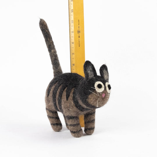 Smudge the Gray Tabby — Hand-Felted Cat