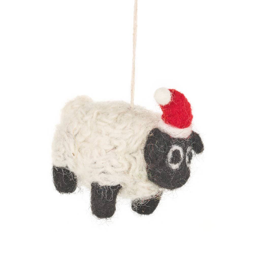 Handmade Felt Biodegradable Christmas Black Sheep Decoration