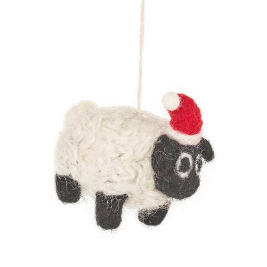 Handmade Felt Biodegradable Christmas Black Sheep Decoration