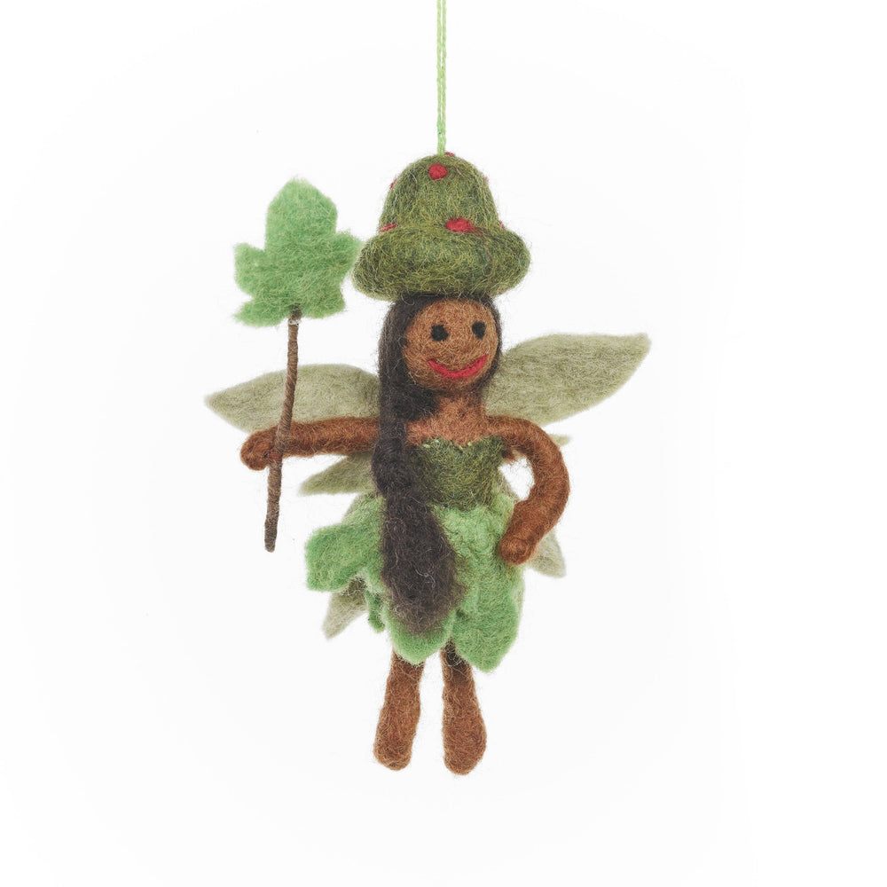 Handmade Felt Sage Forest Fairy Hanging Decoration