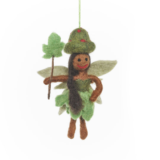 Handmade Felt Sage Forest Fairy Hanging Decoration