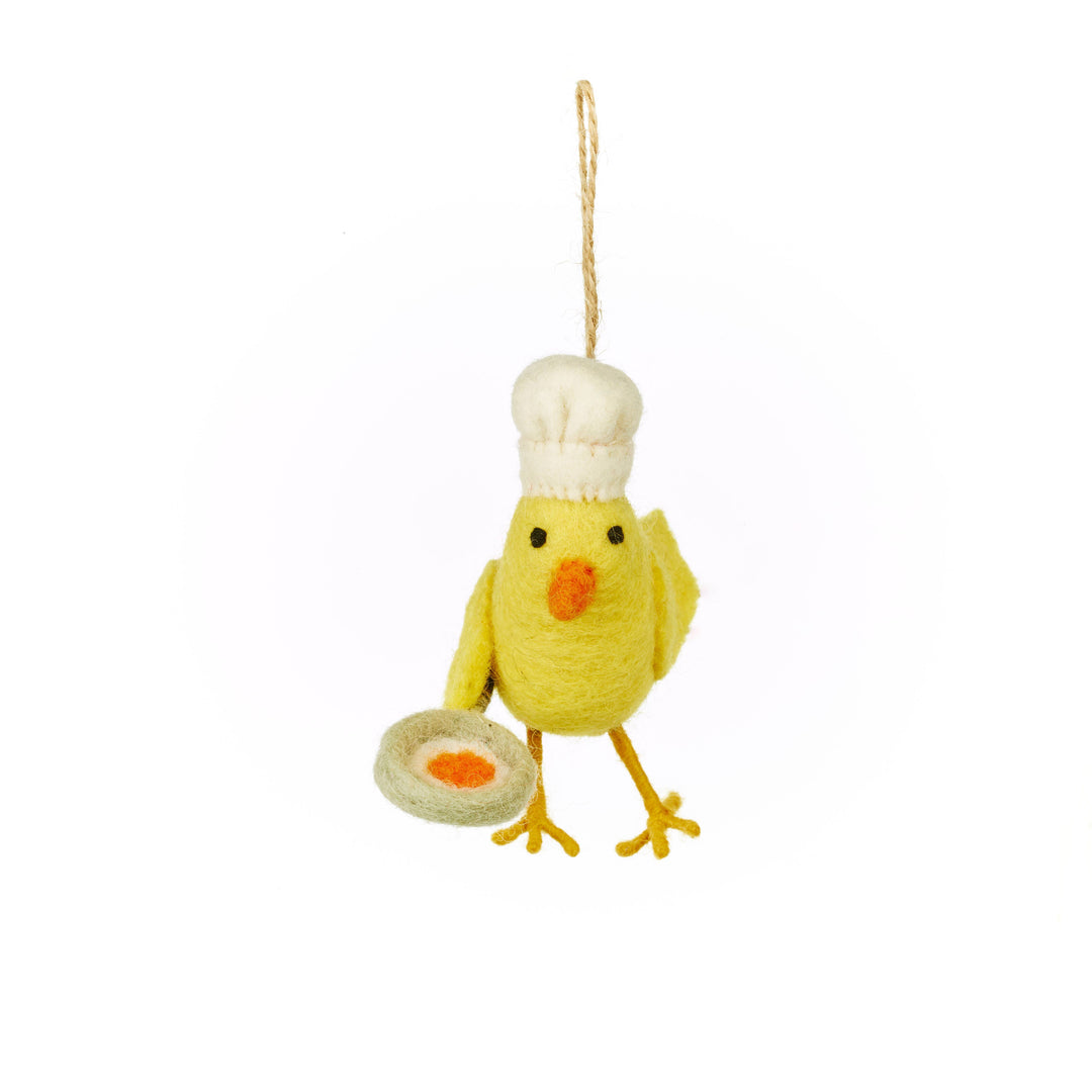 Handmade Felt Chick Norris Easter Hanging Decoration