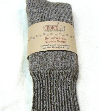 Superwarm heavyweight alpaca socks in cocoa brown — view 5