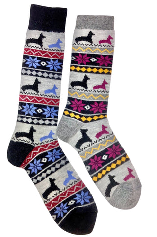 Nordic Motif Alpaca Socks