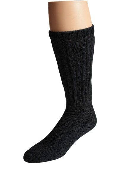 Soft Touch non-binding alpaca socks in medium grey — view 6