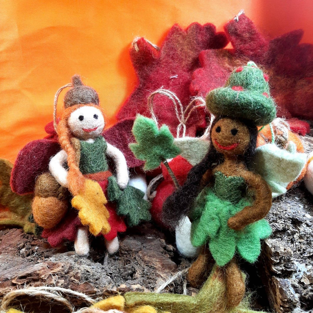 Handmade Felt Sage Forest Fairy Hanging Decoration