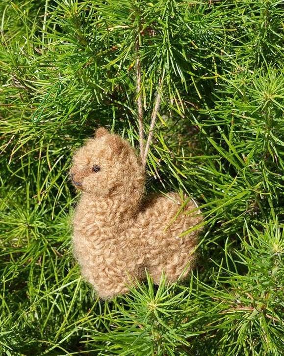 Hand-sculpted baby alpaca Alpacadorable ornament, 3 inches tall — view 11