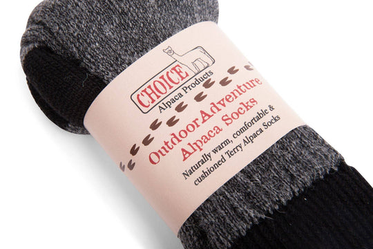 OutdoorAdventure tall alpaca socks in cocoa brown — view 3