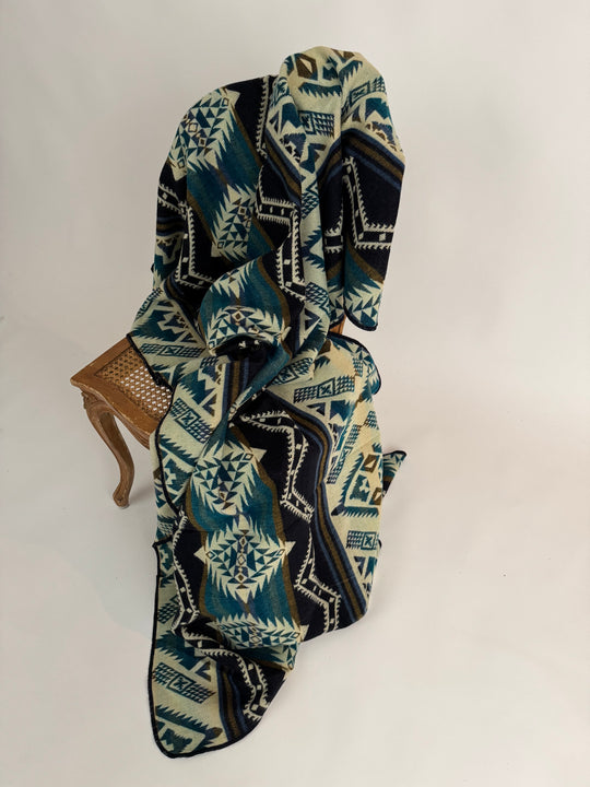 Cuzco River Water Alpaca Wool Blanket