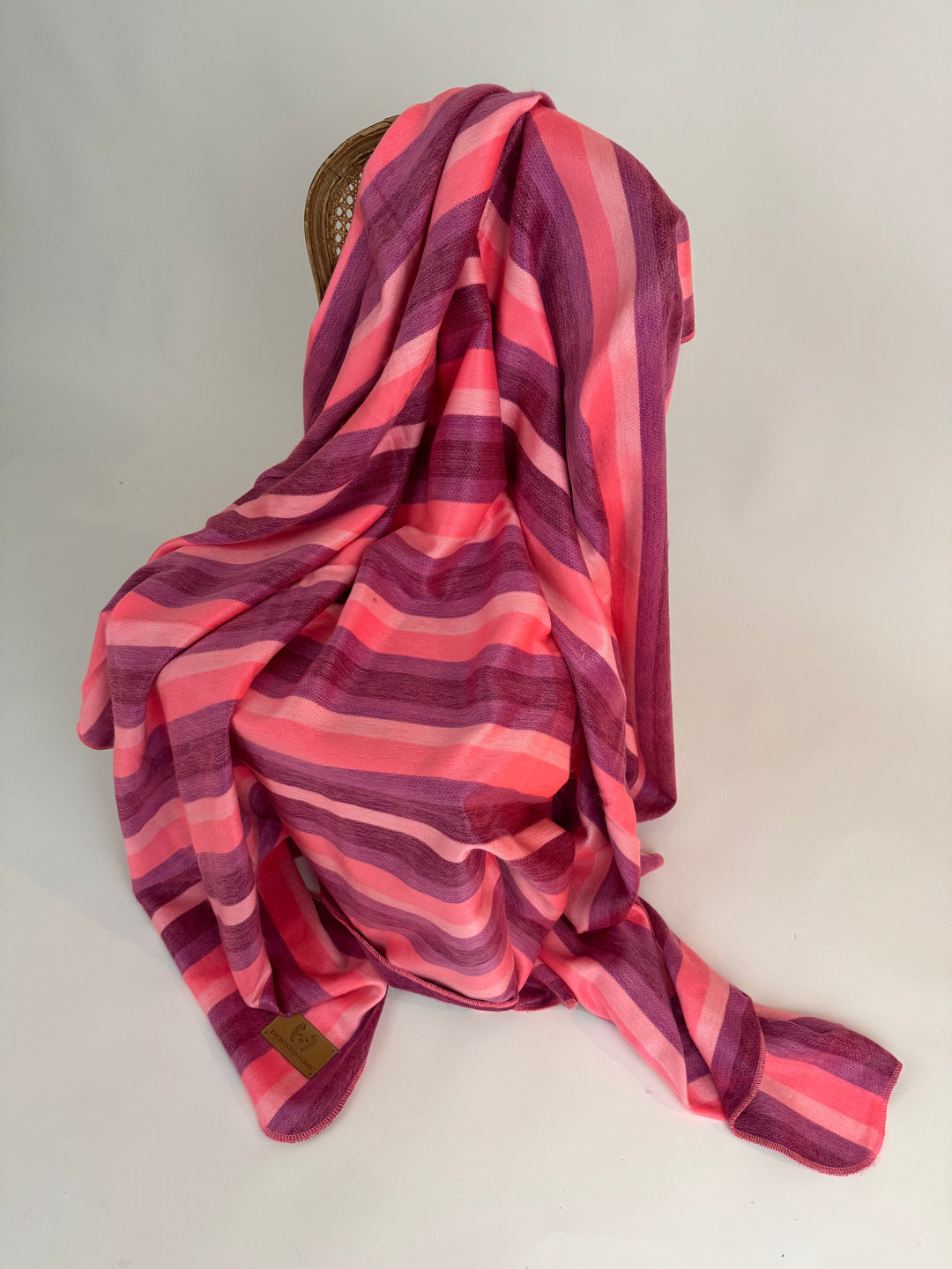 Cotton Candy Blanket - Striped - Brushed Alpaca Blanket