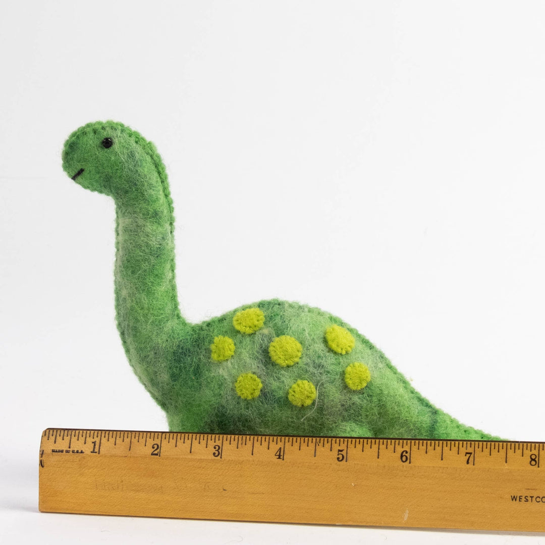 Mini Green Dinosaur — Hand-Felted Toy