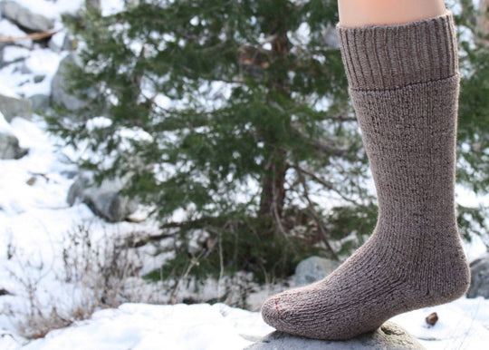 Superwarm heavyweight alpaca socks in cocoa brown — view 12
