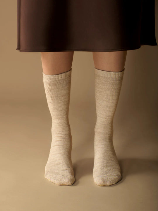 Solid Color Beige | Alpaca Socks | Light Cushion