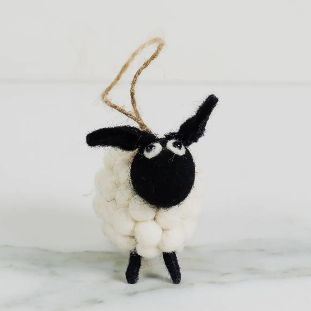 Buttons the Sheep – Hand-Felted Ornament