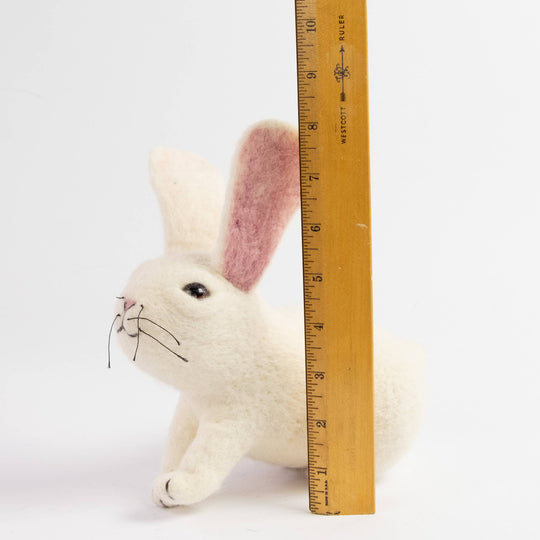 Whiskers the Wonder Bunny hand-felted wool toy, alternate view