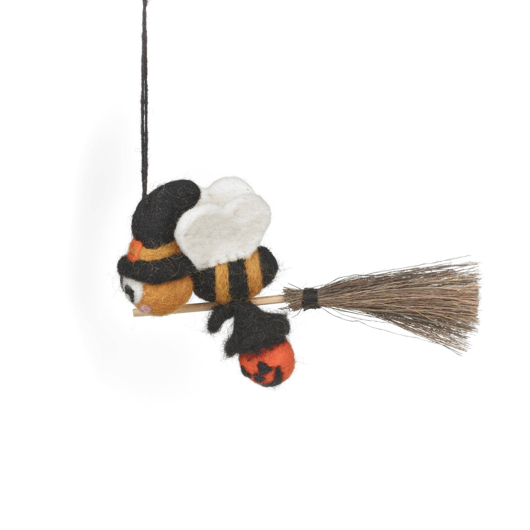 Handmade Felt Bee-Witched Hanging Halloween Decoration
