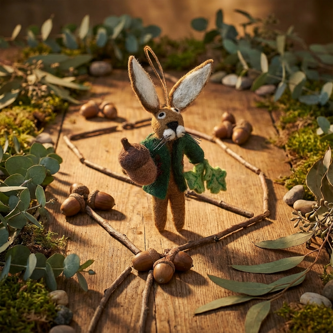 Handmade Felt Cedric the Hare Hanging Woodland Decoration