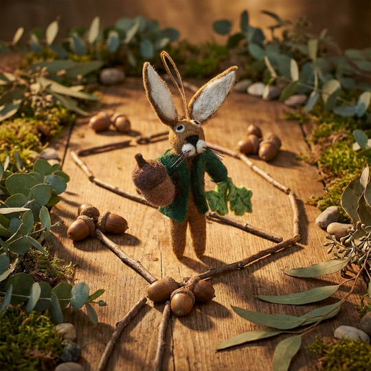 Handmade Felt Cedric the Hare Hanging Woodland Decoration