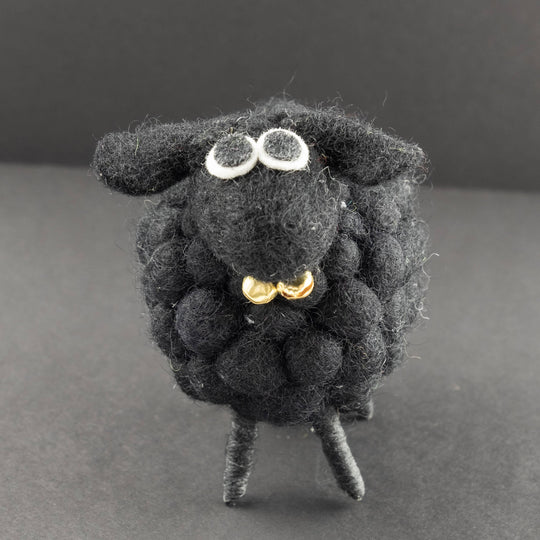 Cinder the Black Pom-Pom Sheep