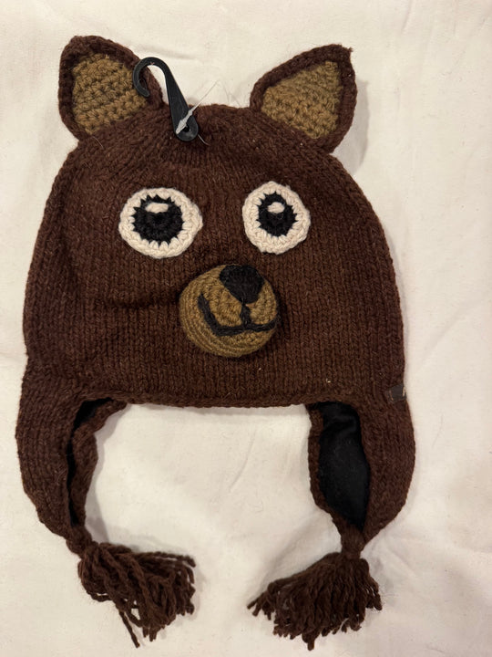 Kids Animal Earflap Beanie — Lined Alpaca (Choose Your Animal)