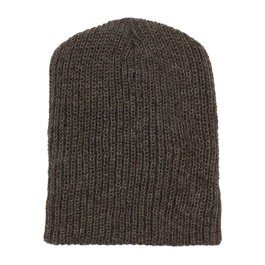 Cardigan knit alpaca beanie in fawn — view 10