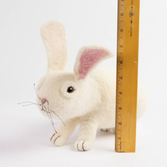 Whiskers the Wonder Bunny hand-felted wool toy, alternate view