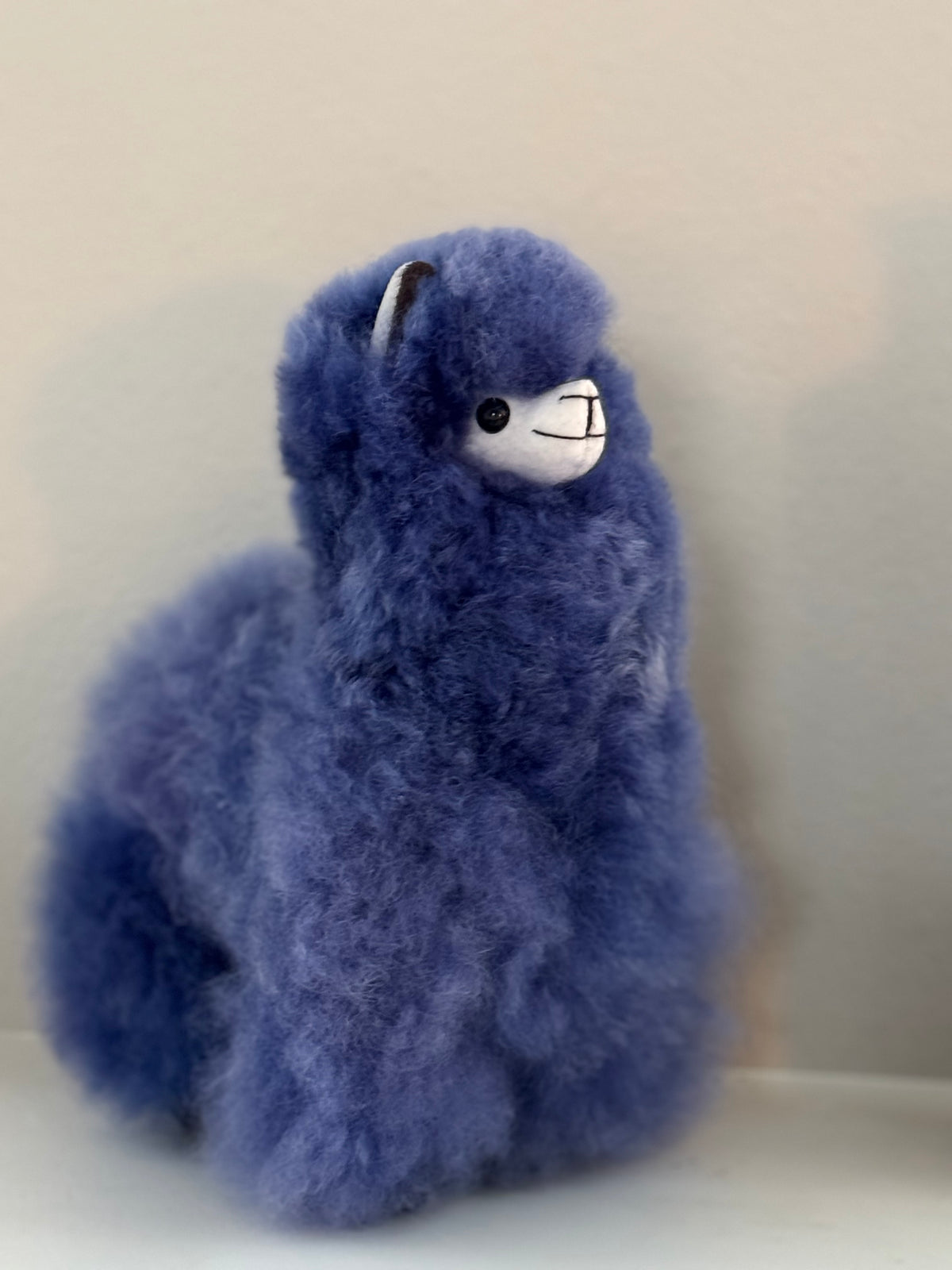 Edelweiss, a large handmade alpaca stuffie made from real alpaca fur