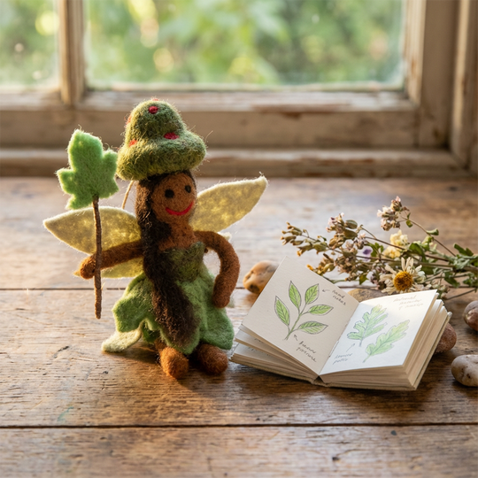 Handmade Felt Sage Forest Fairy Hanging Decoration