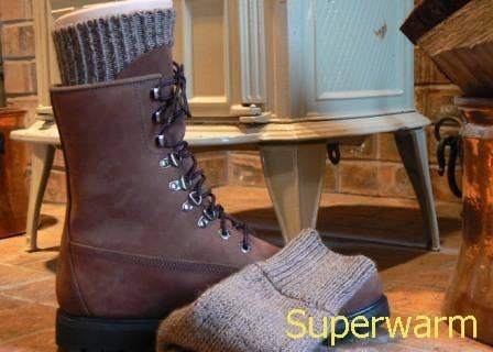 Superwarm heavyweight alpaca socks in cocoa brown — view 3