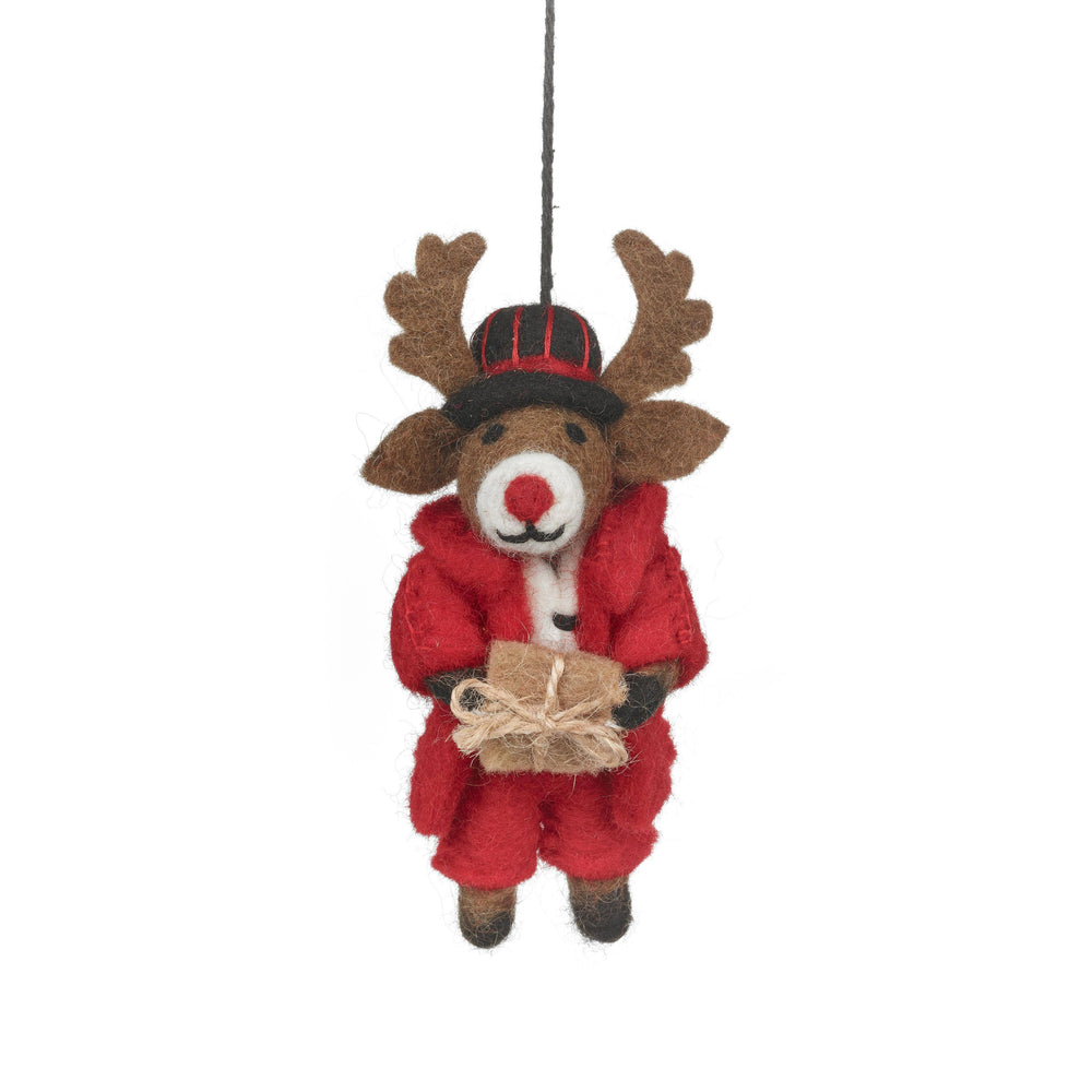 Handmade Felt Dasher the Christmas Reindeer Decoration