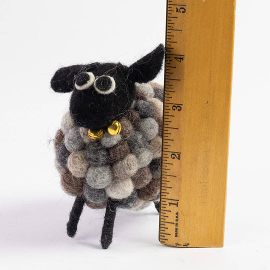 Terra the Gray Pom-Pom Sheep