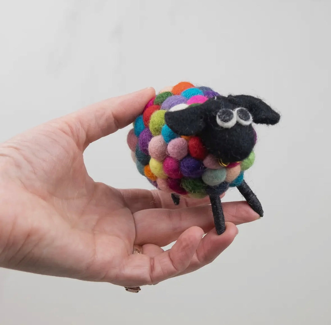 Felt Sheep Rainbow Wool Ball (Choose Color)