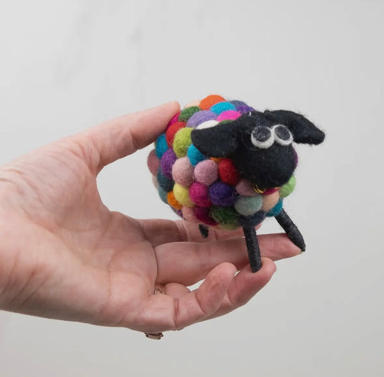 Felt Sheep Rainbow Wool Ball (Choose Color)