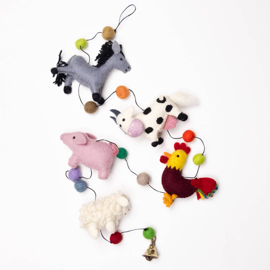 Farm Animal Garland — Hand-Felted Wall Décor