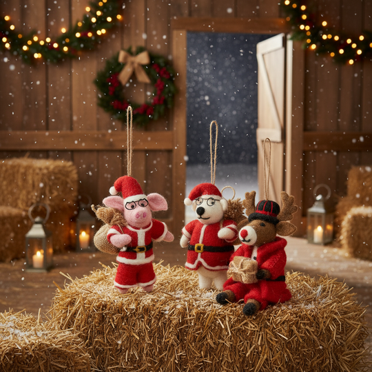 Handmade Felt Dasher the Christmas Reindeer Decoration