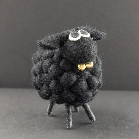 Cinder the Black Pom-Pom Sheep