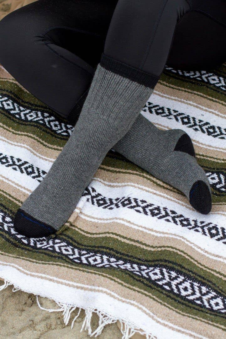 OutdoorAdventure tall alpaca socks in cocoa brown — view 4