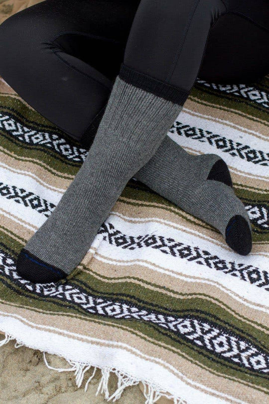 OutdoorAdventure tall alpaca socks in cocoa brown — view 4
